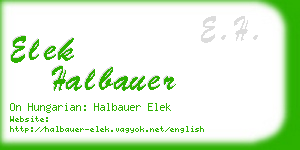 elek halbauer business card